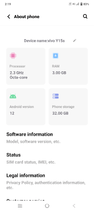 Vivo y15s..3/32..5000mh